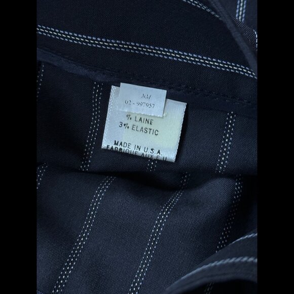 Theory Skirt 4 / S Womens Black Wool Stretch Pin Stripe Mini Striped - Picture 7 of 7